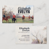 Carte De Visite Chasse au renard peinture Vintage (Devant / Derrière)