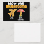 Carte De Visite Chasseur de champignons Connaissez vos champignons (Devant / Derrière)