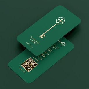 Carte De Visite Chasseur immobilier minime clé verte