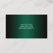 Carte De Visite Chasseur noir vert ombré élégant script (Dos)
