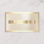 Carte De Visite Châssis en verre d'or Métallic minimal ivoire (Devant)