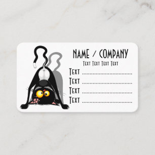 Carte De Visite Chat à l'envers Personnage de dessin animé drôle