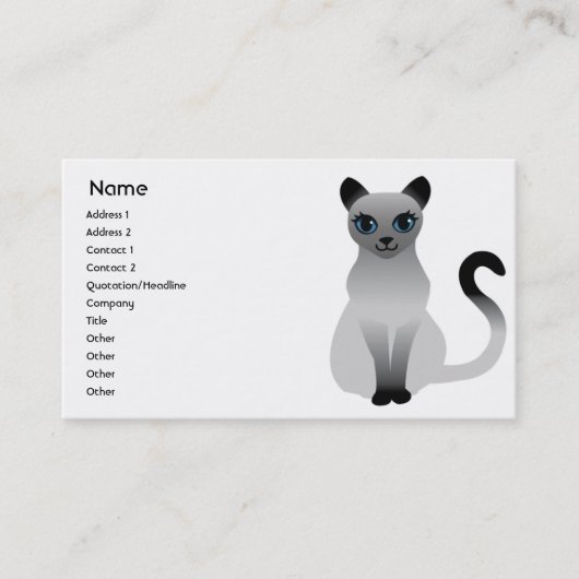 Carte De Visite Chat - affaires (Devant)