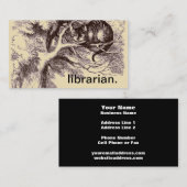 Carte De Visite Chat Alice du bibliothécaire | Cheshire au pays (Devant / Derrière)