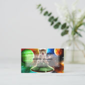 Carte De Visite Chat Alien dans la soucoupe de l'ufo (Debout devant)