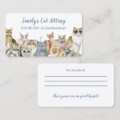 Carte De Visite Chat assis (Devant / Derrière)