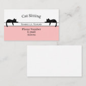 Carte De Visite Chat Assis Minimaliste (Devant / Derrière)