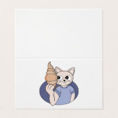 Carte De Visite Chat au croissant drôle (Extérieur déplié)