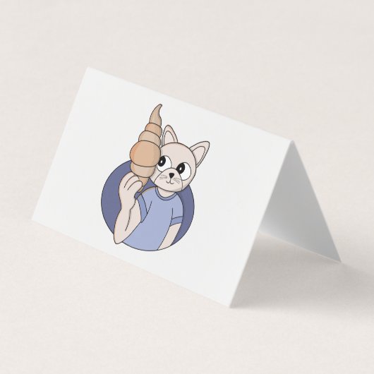 Carte De Visite Chat au croissant drôle (Devant)