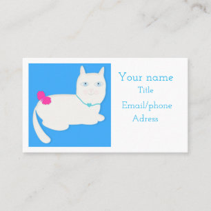 Carte de visite chat aux yeux bleus mignon