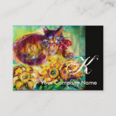 CARTE DE VISITE CHAT AVEC RIBBON ROUGE ET MONOGRAMME DE SOUFFLEURS (Dos)