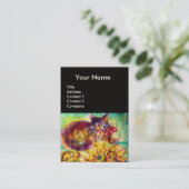 CARTE DE VISITE CHAT AVEC RIBBON ROUGE ET MONOGRAMME DE SOUFFLEURS (Debout devant)