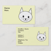 Carte De Visite Chat blanc (Devant / Derrière)