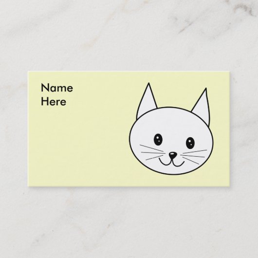 Carte De Visite Chat blanc (Devant)