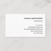 Carte De Visite Chat blanc élégant en or et diamants (Dos)