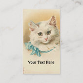 Carte De Visite Chat blanc Vintage (Dos)