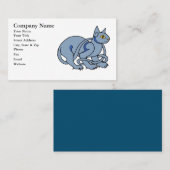 Carte De Visite Chat bleu de noeud celtique médiéval d'art (Devant / Derrière)