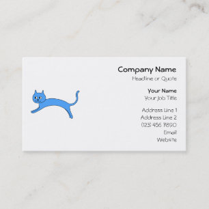 Carte De Visite Chat bleu sautant