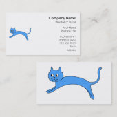 Carte De Visite Chat bleu sautant (Devant / Derrière)