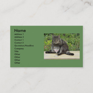 Carte De Visite Chat "Bram" sur la table avec un verre de vin