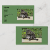 Carte De Visite Chat "Bram" sur la table avec un verre de vin (Devant / Derrière)