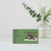 Carte De Visite Chat "Bram" sur la table avec un verre de vin (Debout devant)