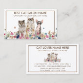 Carte De Visite Chat Brown blanc Flower Pet (Devant / Derrière)