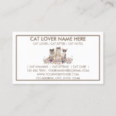 Carte De Visite Chat Brown blanc Flower Pet (Dos)