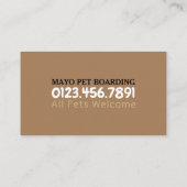 Carte De Visite Chat & Chien, Embarquement pour animaux de compagn (Dos)