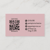 Carte De Visite Chat chien rose chatte mignon pour animal de compa (Dos)