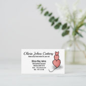 Carte De Visite Chat 'Coeur' Stylisé (Debout devant)