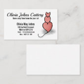 Carte De Visite Chat 'Coeur' Stylisé (Devant / Derrière)