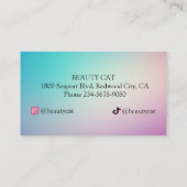 Carte De Visite Chat Cravate (Dos)