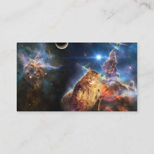 Carte De Visite Chat dans l'espace (Dos)