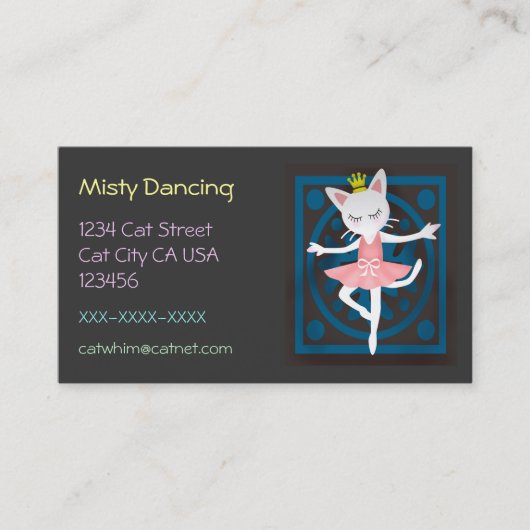 Carte De Visite Chat de ballet (Devant)