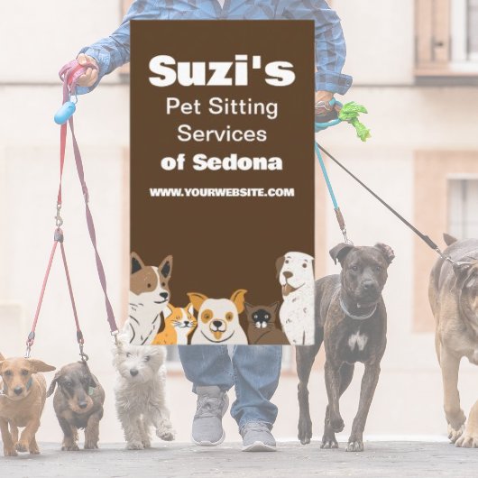 Carte De Visite Chat de chien assis avec un animal de compagnie mi