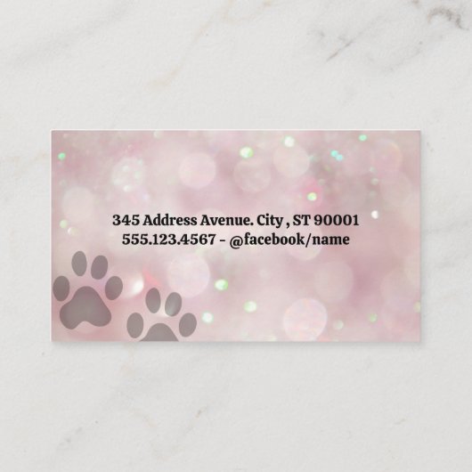 Carte De Visite Chat de chien souriant | Ciseaux | Bokeh (Dos)