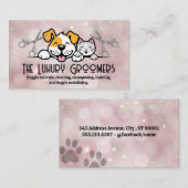 Carte De Visite Chat de chien souriant | Ciseaux | Bokeh (Devant / Derrière)