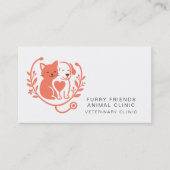 Carte De Visite Chat de chien Stethoscope Logo Nomination vétérina (Devant)