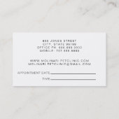 Carte De Visite Chat de chien Stethoscope Logo Nomination vétérina (Dos)