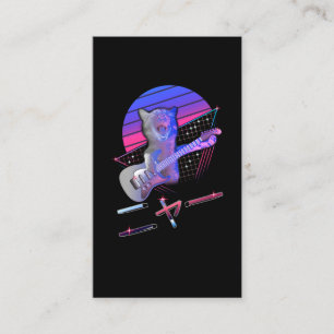 Carte De Visite Chat de guitare électrique Vaporwave 80s 90s Musi