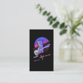 Carte De Visite Chat de guitare électrique Vaporwave 80s 90s Music (Debout devant)