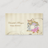 Carte De Visite Chat de la machine à coudre florale (Devant)