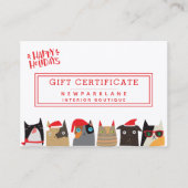 Carte De Visite Chat de Noël Cartoons de chats de Noël (Devant)