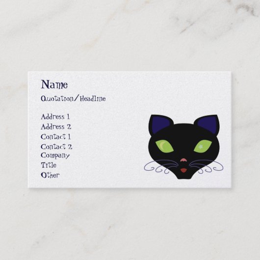 Carte De Visite Chat de nuit (Devant)