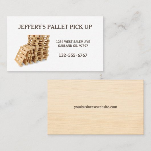 Carte De Visite Chat de palette en bois professionnel (Devant / Derrière)