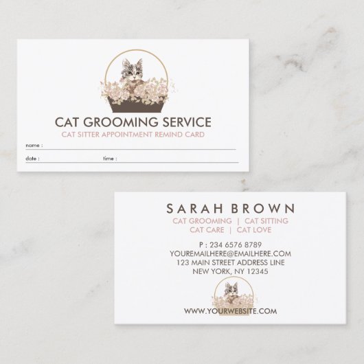 Carte De Visite Chat de rendez-vous Boho (Devant / Derrière)