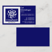 Carte De Visite Chat de Schrödinger - Bleu foncé (Devant / Derrière)