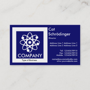 Carte De Visite Chat de Schrödinger - Bleu foncé