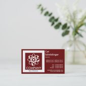 Carte De Visite Chat de Schrödinger - Rouge foncé (Debout devant)